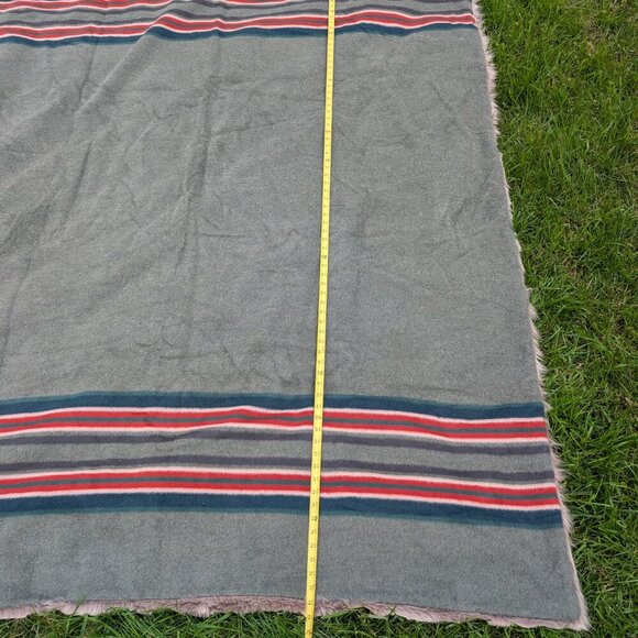 Pendleton PotteryBarn Wool-Acrylic Faux Fur Striped Yakima Camping Blanket - Picture 6 of 9